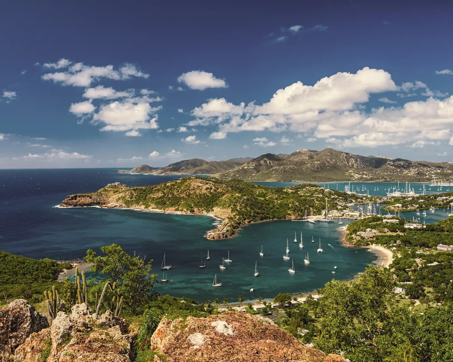 View of the Caribbean from Shirley Heights on the island of Antigua.