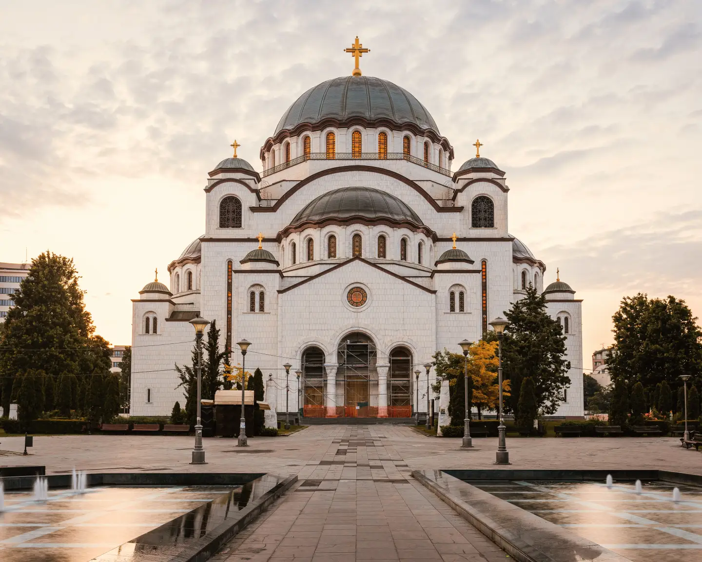 Sunrise at the iconic Orthodox Church of St. Sava, Belgrade, Serbia